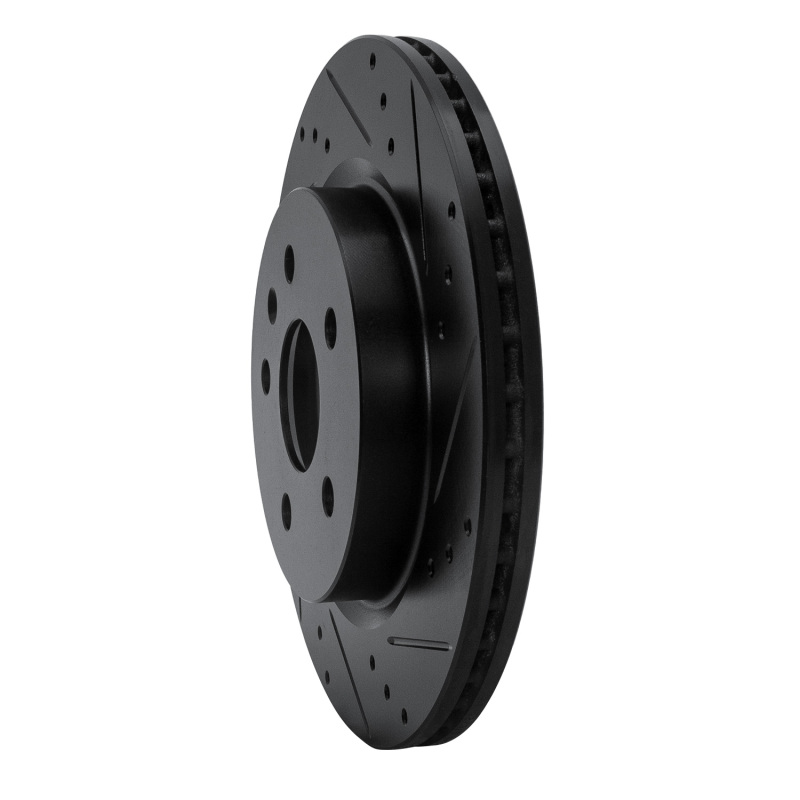 Buick Regal Brake Rotor (1) - Rear Right - R1 Concepts - Drilled & Slotted - Black - `10-`25